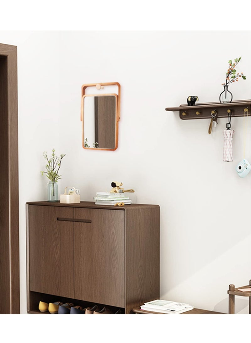 Excefore Wooden Vanity Mirror Portable Wooden Table Mirror Folding HD Beauty Free Standing Travel Bathroom Mirror Desk Mirror for Living Room Bedroom - Image 4