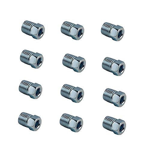 DEWHEL Steel Tube Nuts 3824 Inverted Flare Zinc Fitting 316 Steel Brake Line Tubing Pack of 12