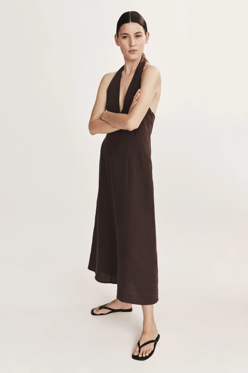 H&M Linen halterneck dress