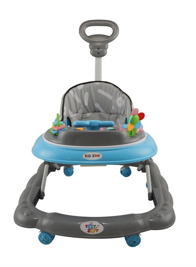 JoyRide Kidzoo BabyGo Musical mini Explorer Walker Compact Foldable Activity Walker with Adjustable Height & Parental Handle for Boys|Girls Age 6+ Months Blue - Image 3