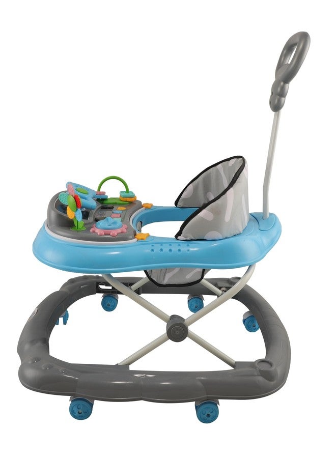 JoyRide Kidzoo BabyGo Musical mini Explorer Walker Compact Foldable Activity Walker with Adjustable Height & Parental Handle for Boys|Girls Age 6+ Months Blue - Image 4