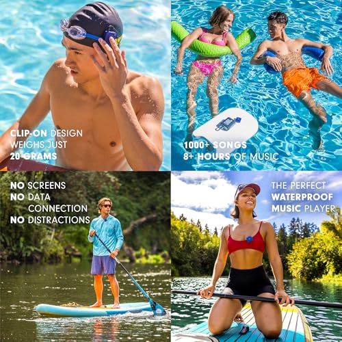 Mighty Wave Waterproof IPX7 Spotify & Amazon Music Player - Includes Waterproof Wired Headphones - Perfect for Swimming - Music + Podcasts - Image 4