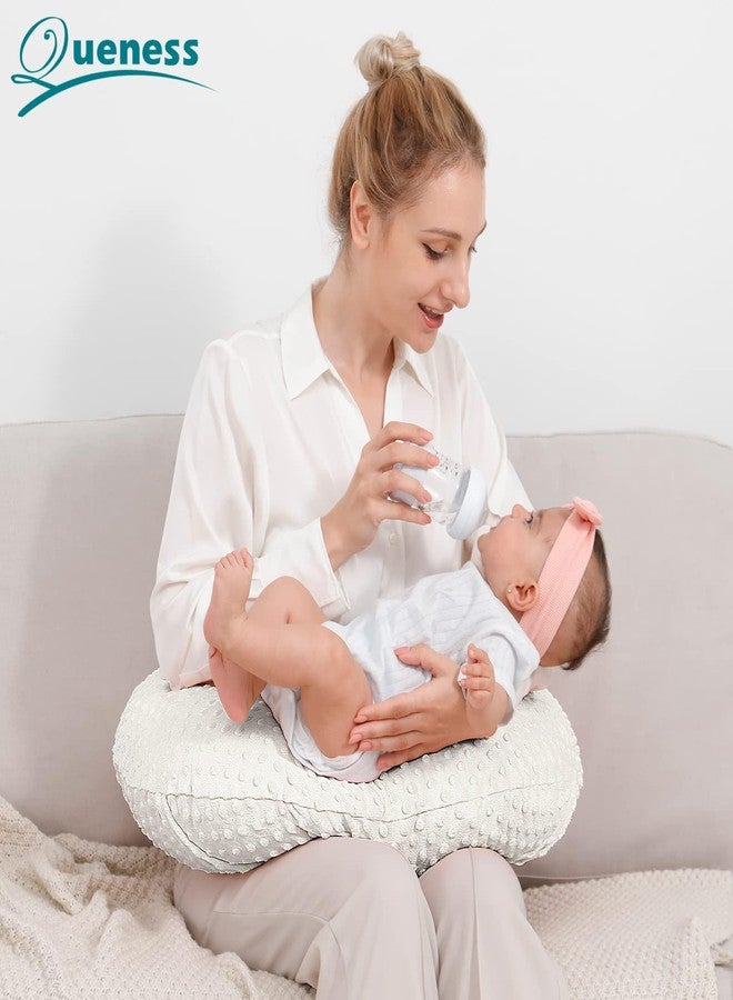 QUENESS Nursing Pillow Cover Breastfeeding Pillow Cases Plush Dot Slipcover Pillow Sham (Beige) - Image 2