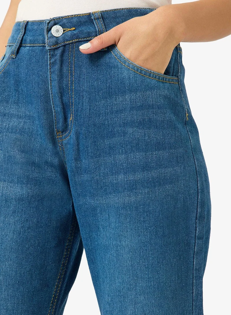 Ginger  Mid Rise Wide Leg Jeans for Women | Best Price UAE