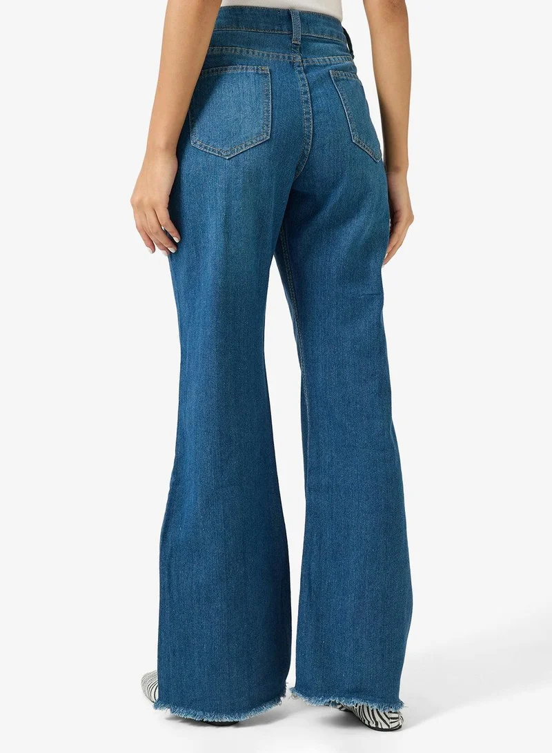 Ginger  Mid Rise Wide Leg Jeans for Women | Best Price UAE