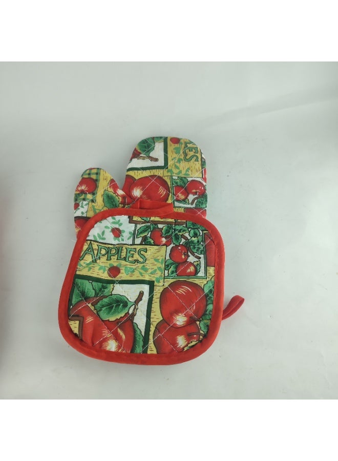 مجموعة قفازات المطبخ - قطعتين مبطنة من الداخل متعدد الألوان - Image 3