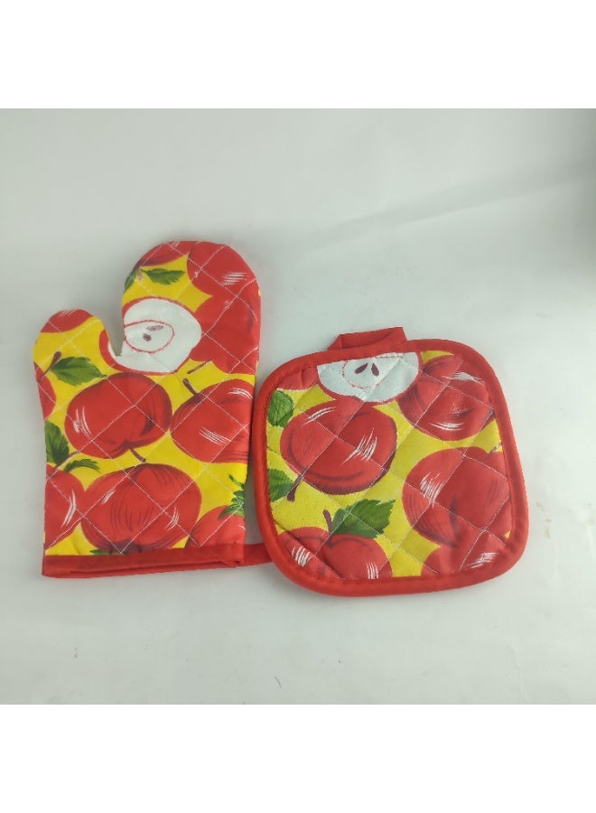 مجموعة قفازات المطبخ - قطعتين مبطنة من الداخل متعدد الألوان - Image 4