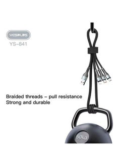 يس بلس كابل بيانات USB 3 في 1 / 6A عالي السرعة وشحن فائق السرعة / ثبات سريع وآمن ومتين  - Image 3
