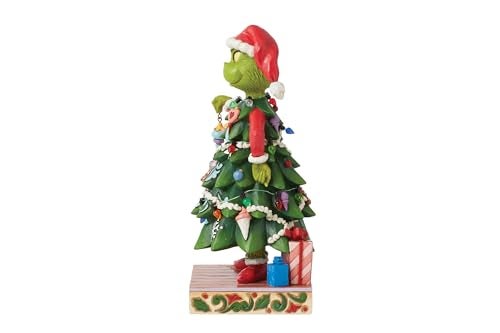 Enesco Dr Seuss Grinch by Jim Shore Grinch Dressed as a Christmas Tree Figurine Grinchmas Stone Resin Hand Crafted Collectible Christmas Figurines Home Decor Sculpture Statue 827 Inch Multicolor - Image 3