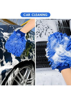 Oasisgalore 5pcs Chenille Microfiber Car Wash Mitts, Scratch-Free Double-Sided Cleaning Gloves (5 Colors)  - Image 4