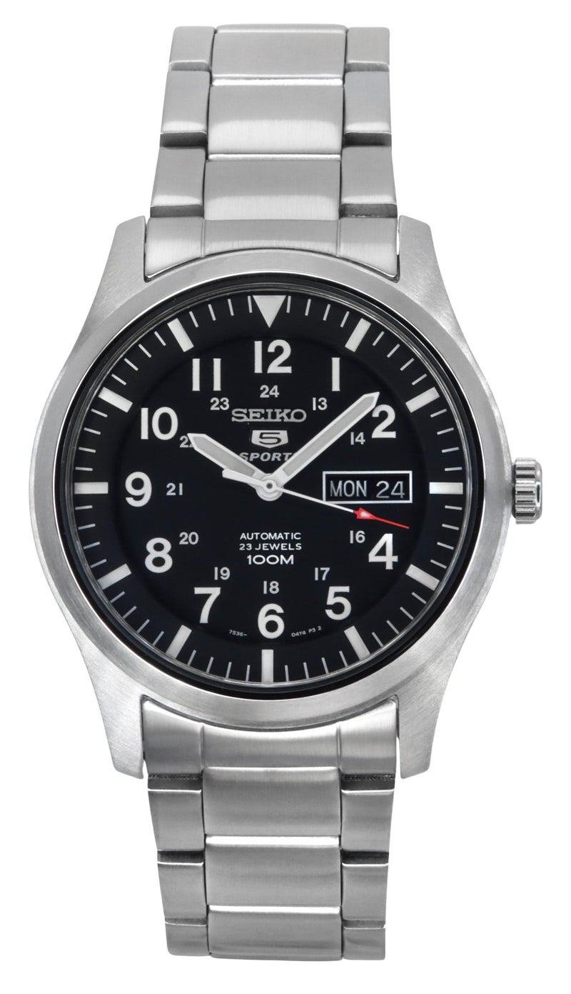 Seiko 5 Sports Automatic SNZG13K1 Stainless Steel Day/Date 100M Mens Watch - Image 1