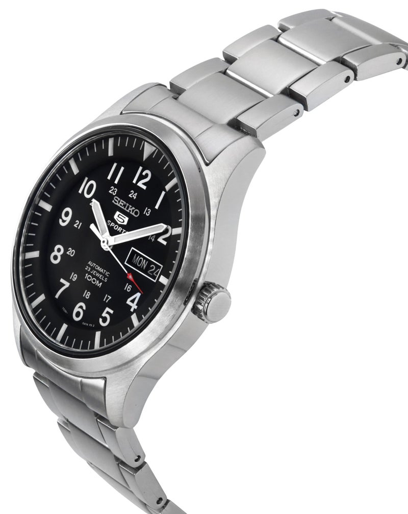 Seiko 5 Sports Automatic SNZG13K1 Stainless Steel Day/Date 100M Mens Watch - Image 3