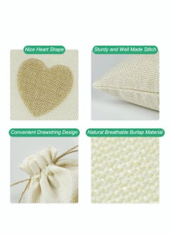 Excefore Candy Bags Gift Bags 20Pcs Drawstring Burlap Bags with Heart 5x7" Jewelry Candy Pouches for Wedding Baby Shower Party Favors DIY Craft Grain Spice Storage Bags Small Object Storage  - Image 5