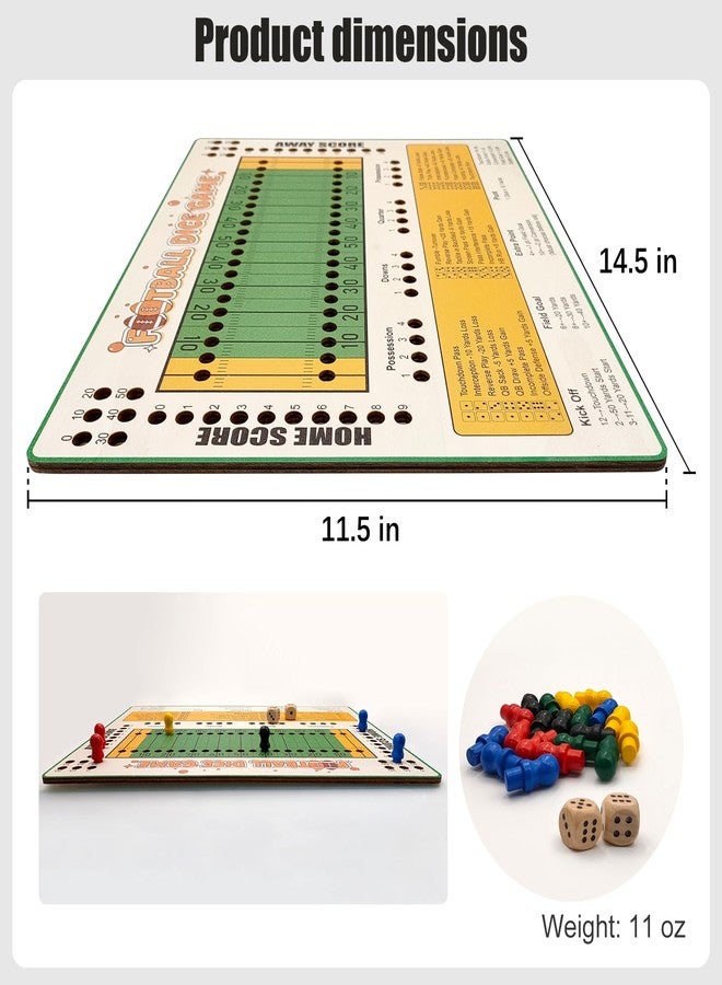 Kivan Base Football Dice Challenge - Premium Wooden Board Game with Scoring Tray for Competitive Family Play and Gifting - Image 3