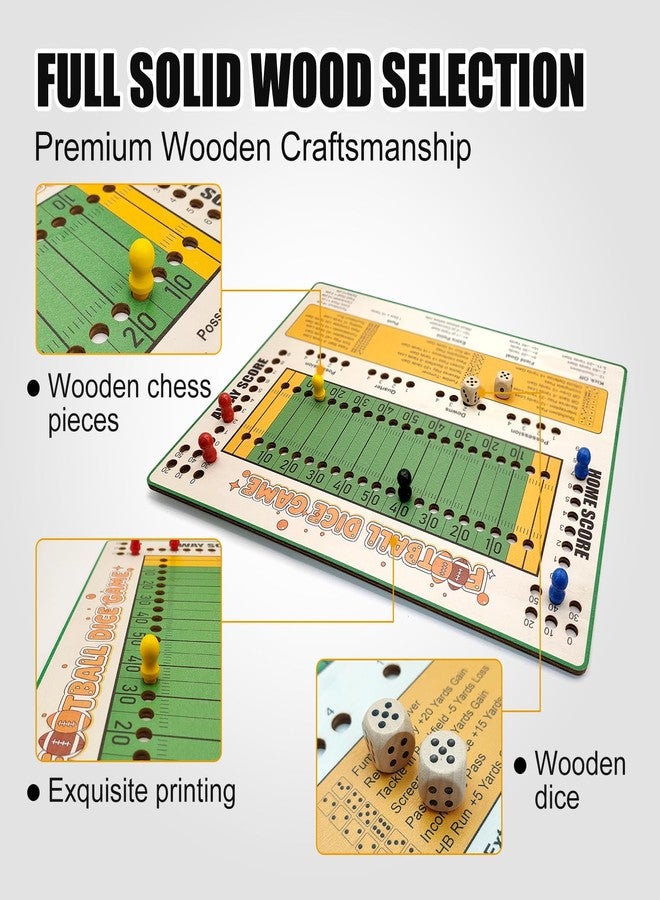 Kivan Base Football Dice Challenge - Premium Wooden Board Game with Scoring Tray for Competitive Family Play and Gifting - Image 4