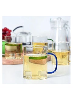 Piccasio Glass Mugs Set of 6 Indulge in Luxury Colorful Handles Versatile Glass Tea Cups and Latte Delights for Your Daily Brew Rituals Large & Multipurpose Shape Mugs Microwave  - Image 2