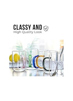Piccasio Glass Mugs Set of 6 Indulge in Luxury Colorful Handles Versatile Glass Tea Cups and Latte Delights for Your Daily Brew Rituals Large & Multipurpose Shape Mugs Microwave  - Image 5
