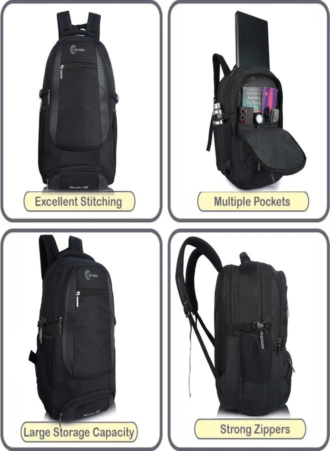 Half Moon Adventure 55L Trekking Rucksack Bag for Men Women | Hiking Travel Backpack | Water Resistant 900D Polyester | Laptop 15.6 inch | 3 Compartments | Boys Girls Outdoor Travelling College Bag - Image 4
