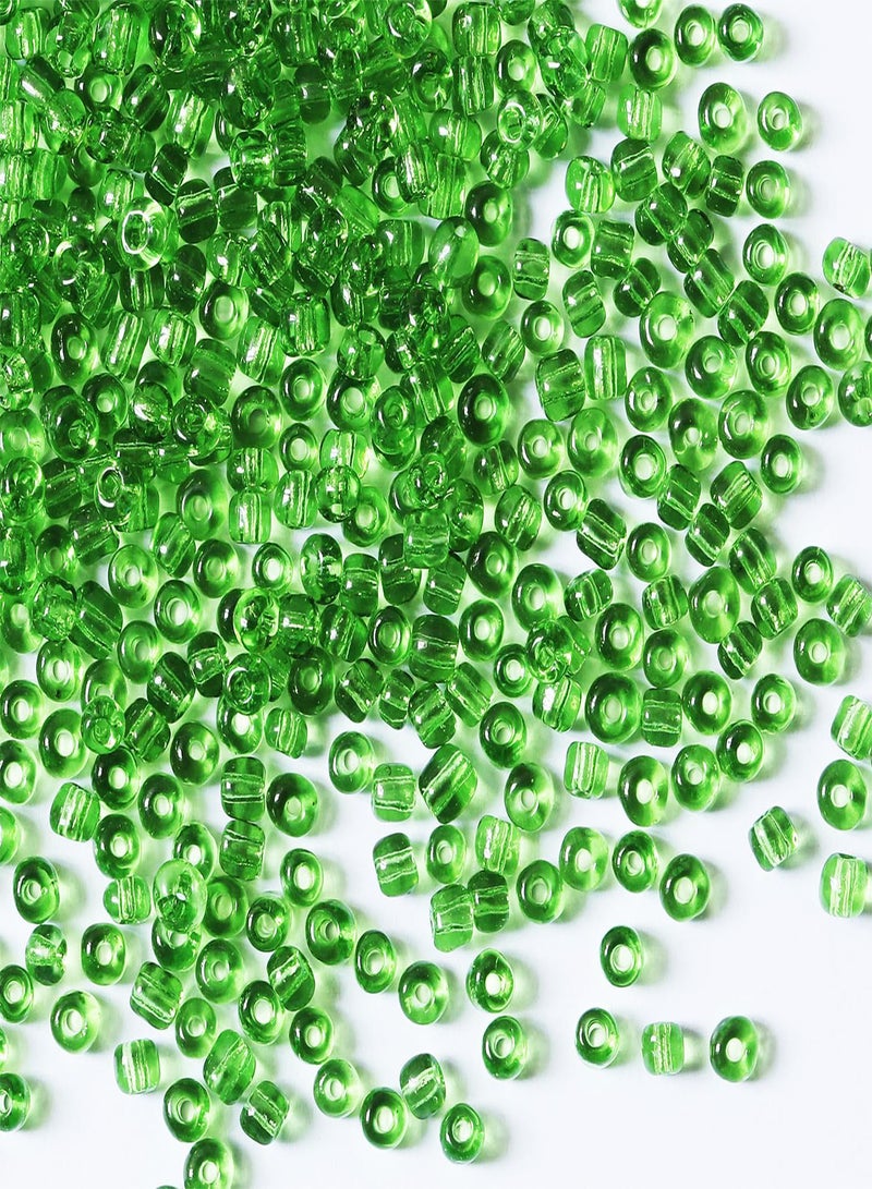 GGOOT Bulk 4mm Green Seed Beads for Jewelry Making 110 Grams About 160pcs,6/0 Glass Craft Beads for Making Earrings, Bracelets, Pendants, Waist Jewelry, DIY Handmade Seed Beads (Transparent Green4  - Image 1