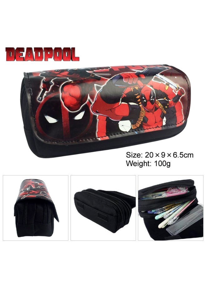 Large-capacity double-layer zipper pencil case