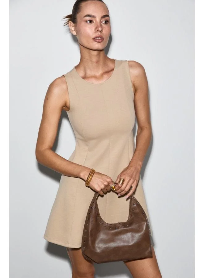 Grimelange  CIEL Women's Soft and Stretch Fabric Round Neck Sleeveless Mini Viscose Dress. for Women | Best Price UAE