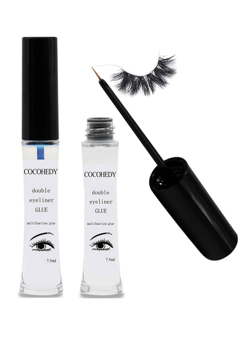 COCOHEDY - Transparent Eyelash Glue for False Eyelashes Strongly Shaped Waterproof Eyelash Glue Adhesive Strip Eyelash Glue Latex Free for Sensitive Eyes 7.5g - Image 1