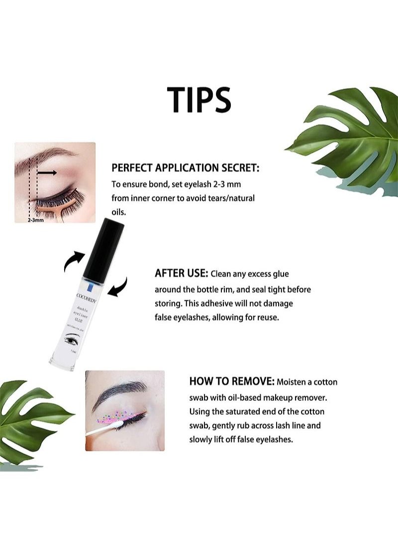 COCOHEDY - Transparent Eyelash Glue for False Eyelashes Strongly Shaped Waterproof Eyelash Glue Adhesive Strip Eyelash Glue Latex Free for Sensitive Eyes 7.5g - Image 1