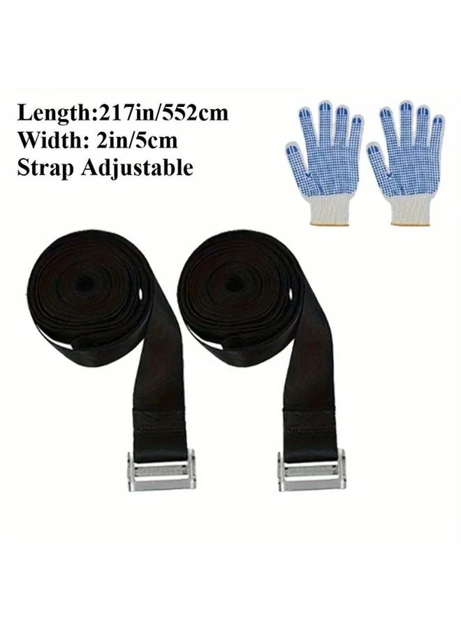 Orange Heavy Duty Moving Straps 2pcs Furniture Lifting Slings With Handles And Gloves - Image 4