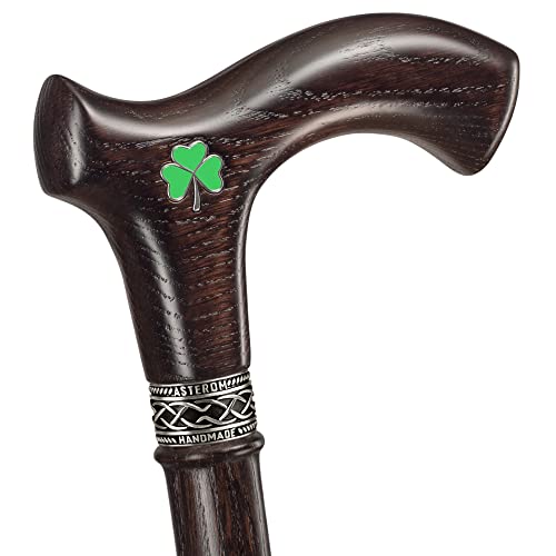 Asterom Handmade Irish Walking Cane for Men and Women Unique Wood Cane Stylish Walking Stick ThreeLeaf - Image 5