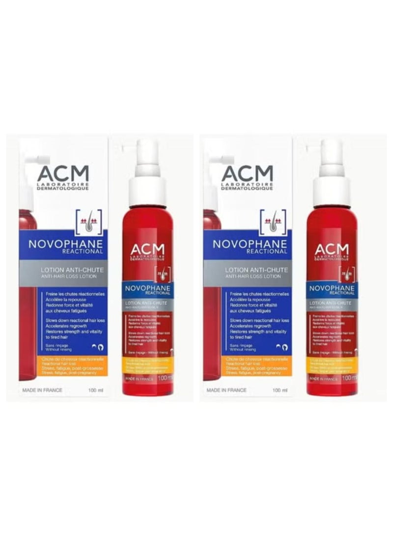 Two Pcs Novophane Reactional Anti Chute Anti Hair Loss Lotion 100 ml