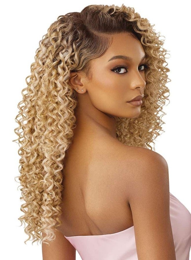 Outre Airtied 100% Fully Hand-Tied Wig - Human Hair Blend - Dominican Curly 22" (DR CHERRY CRUSH) - Image 5