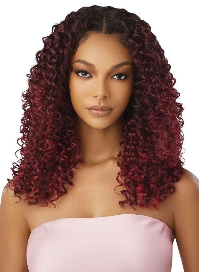 Outre Airtied 100% Fully Hand-Tied Wig - Human Hair Blend - Dominican Curly 22" (DR CHERRY CRUSH) - Image 1