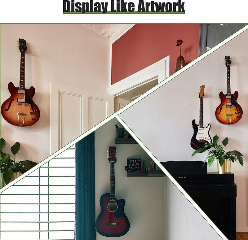 Device Of Urban Infotech حامل جدار للجيتار من الفولاذ مع 3 براغي للجيتارات الصوتية، الباس، الكهربائية والكمانات - Image 4