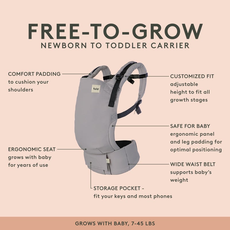 TULA Baby Tula Cotton Free-to-Grow Baby Carrier - Adjustable, Comfortable, Newborn to Toddler Carrier - Ergonomic Fit for 7lbs to 45lbs - Back & Front Carry Options - Play (Yellow/Hearts) - Image 2