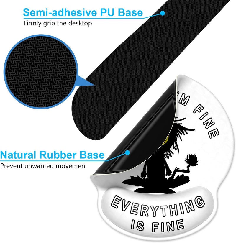 Dapesuom Keyboard Wrist Rest and Mouse Pad with Wrist Support, Memory Foam Cushion for Keyboard and Mouse Set, Ergonomic Desktop Pad Rests with Non Slip Base for Easy Typing & Pain Relief, Cute Cat - Image 5