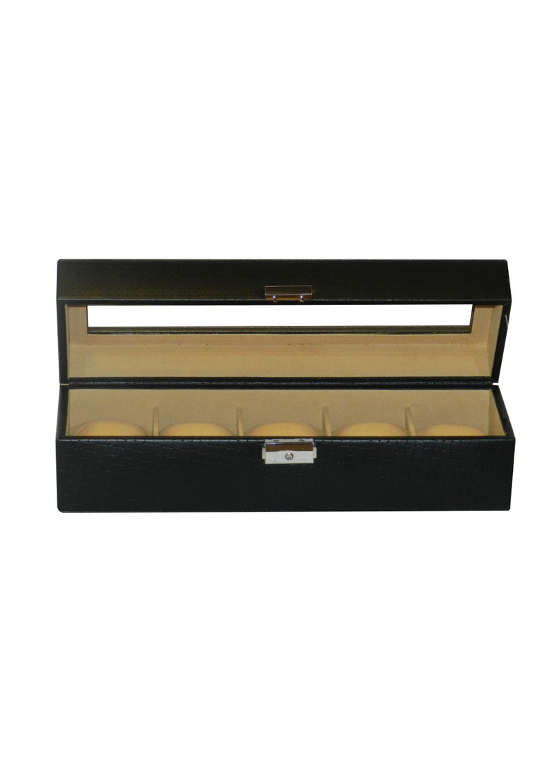 LAVERI LEATHER - Laveri Watch Box for Men Women (05 Slots), Premium  Leather Watch Case  Organizer with Lock, Removable Pillow - Image 1