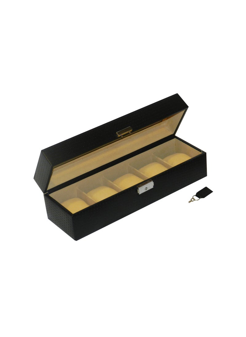 LAVERI LEATHER - Laveri Watch Box for Men Women (05 Slots), Premium  Leather Watch Case  Organizer with Lock, Removable Pillow - Image 1