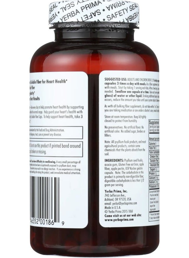 Yerba Prima Soluble Fiber Capsules, 180-Count - Natural Dietary Supplement Formula, Non-GMO, Gluten Free - Image 3
