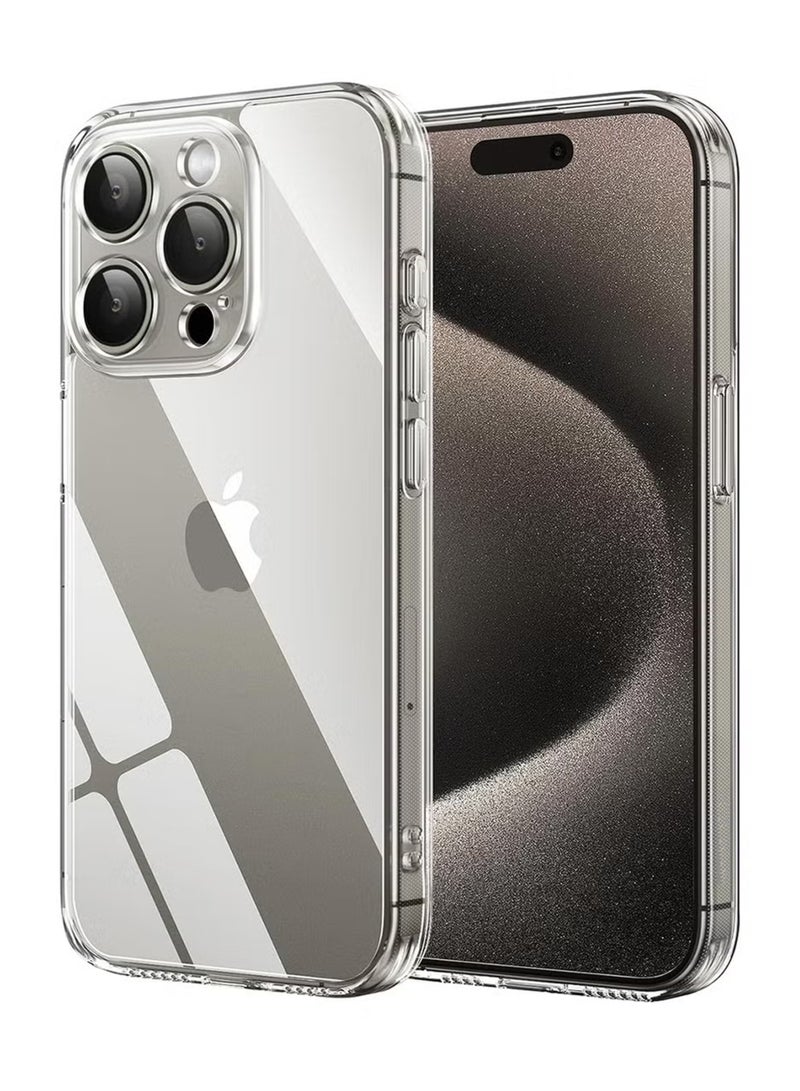 غطاء حماية من السيليكون لكامل الجسم لهاتف iPhone 15 Pro Max، شفاف - Image 1