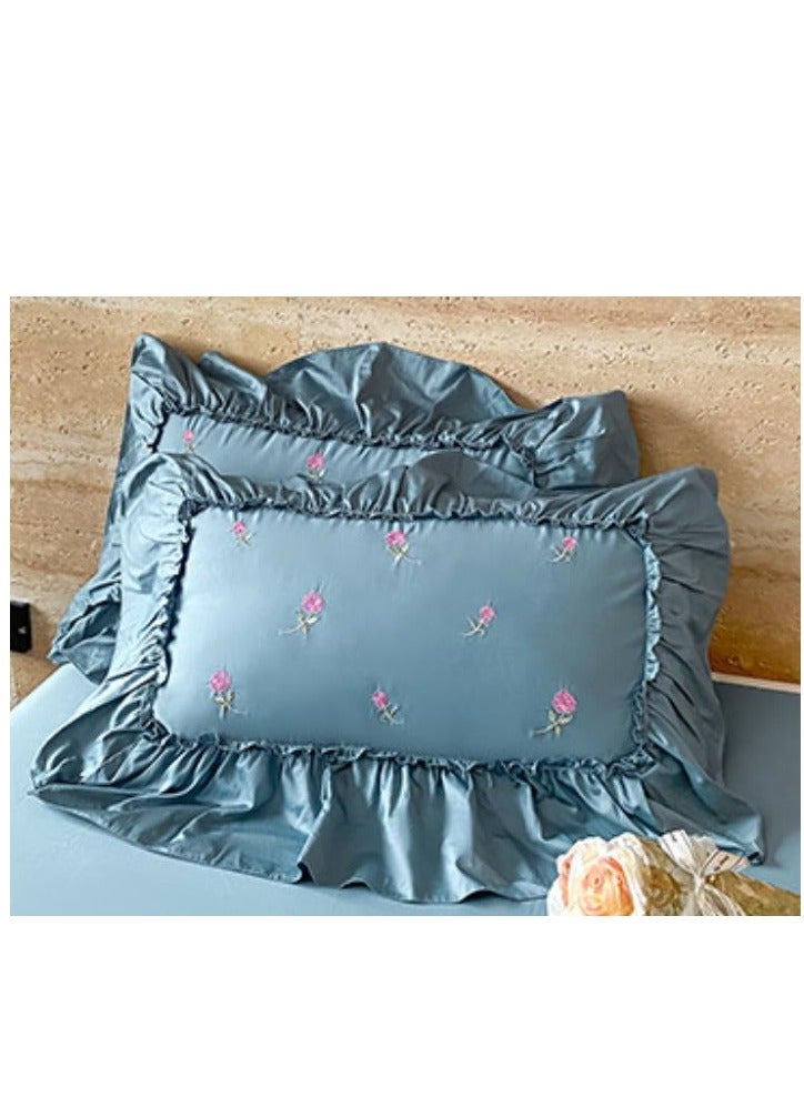 Fitted Sheet Style — French High-End 60 Thread Pure Cotton Embroidered Bedding Four Piece Set - Image 3