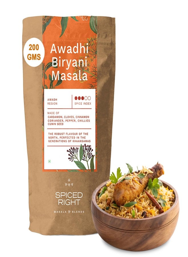 Spiced Right Awadhi Biryani Masala Powder (200g) | Authentic Flavors for Perfectly Spiced Biryani | Premium Handcrafted Spice Mix | Exquisite Indian Cuisine | Spicy and Flavorful Masala Mix - Image 1