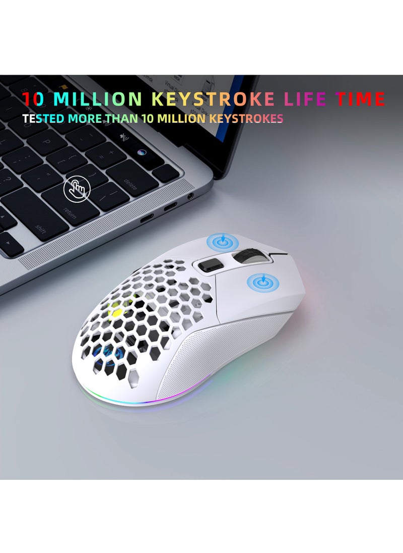 إتش إكس إس جيه - ماوس ألعاب لاسلكي T28 RGB light 2.4G BT5.1 لاسلكي مع جهاز استقبال USB - Image 1