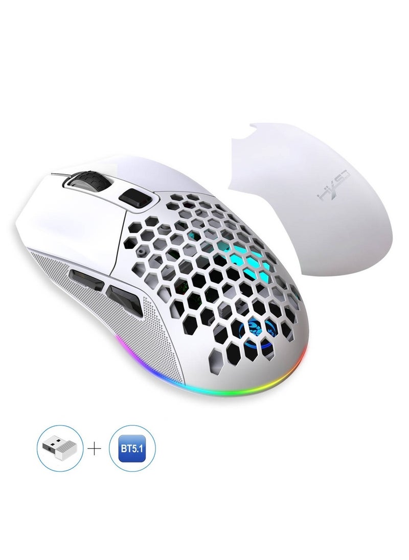 إتش إكس إس جيه ماوس ألعاب لاسلكي T28 RGB light 2.4G BT5.1 لاسلكي مع جهاز استقبال USB  - Image 1