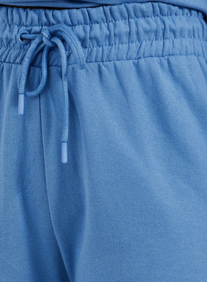 Styli Solid Drawstring Waist Flared Joggers with Side Slit  - Image 3