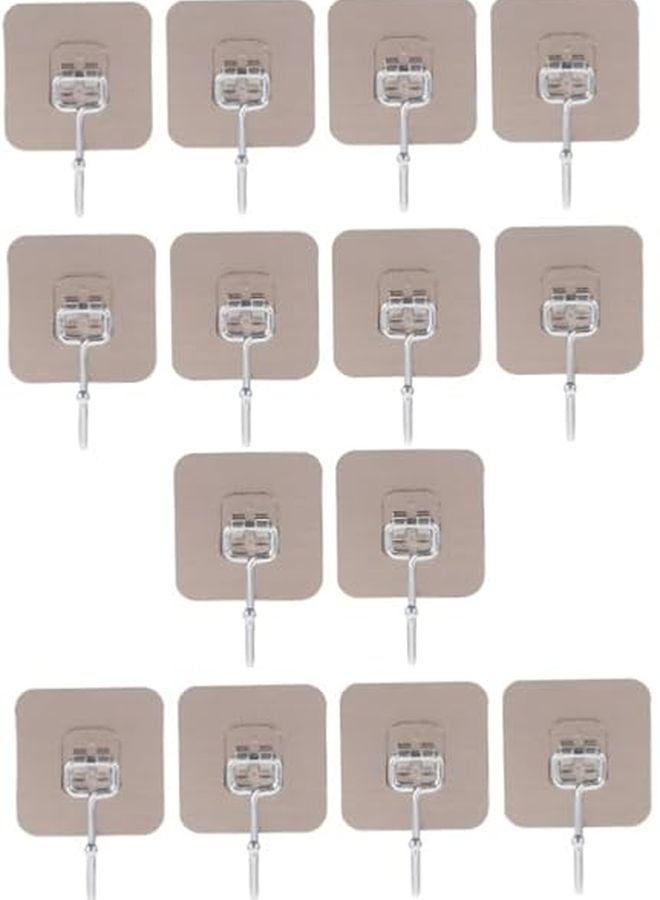 2 Pack Self Adhesive Heavy Duty Hooks Transparent No Drill Wall Hangers for Clothes Coats Hats Accessories - Image 1