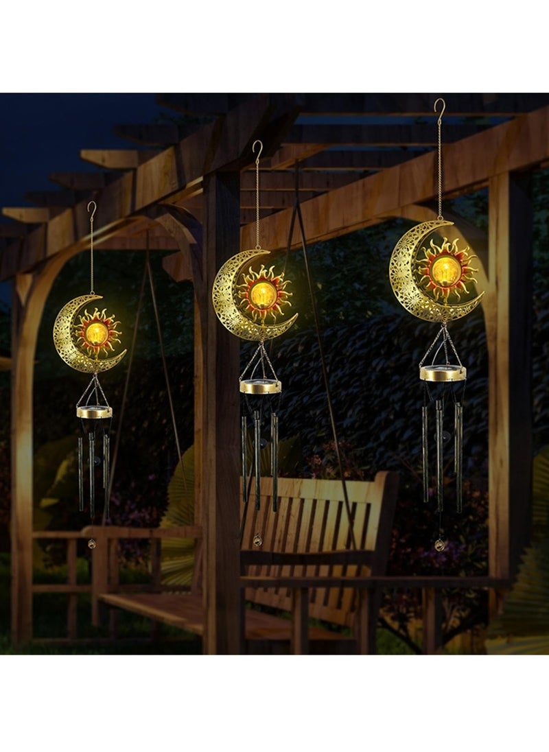 Excefore Wind Chime Lights, Decorative Wind Chimes,Large Memorial Wind Chimes, Solar Powered, Waterproof Led Wind Chimes with Crackle Glass Ball for Outdoor  - Image 4