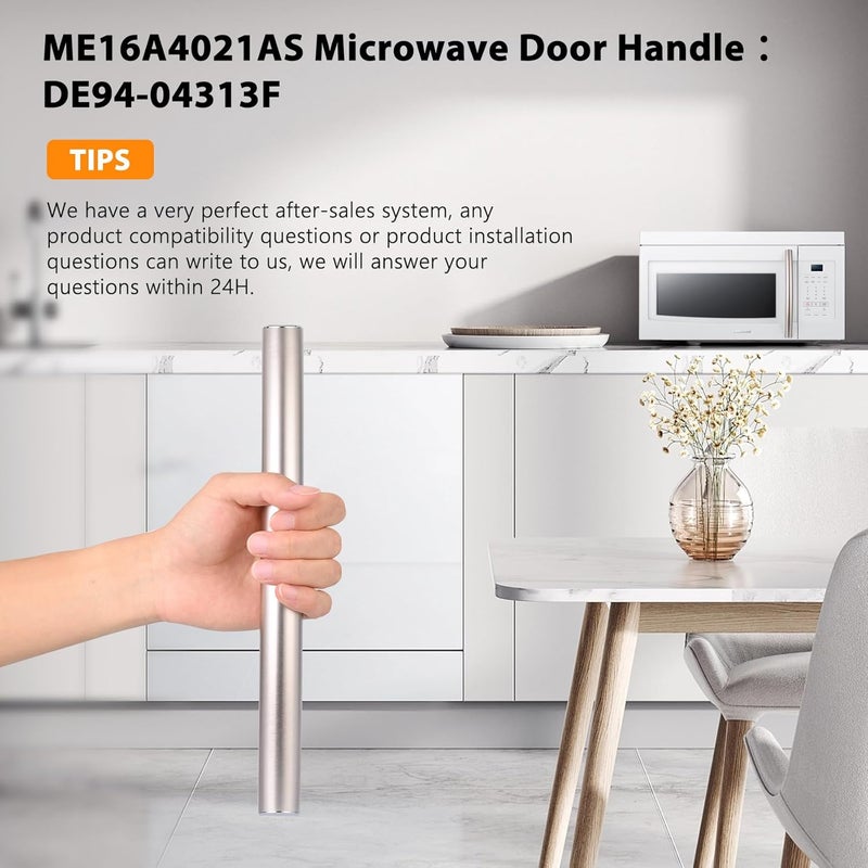 Aooashet Upgraded ME16A4021AS Microwave Door Handle，DE94-04313F Compitable with sam-Sung ME16A4021AS Microwave, Especially for ME16A4021AS/AA Microwave Oven Door Handle Replacement, Alloy Material - Image 2