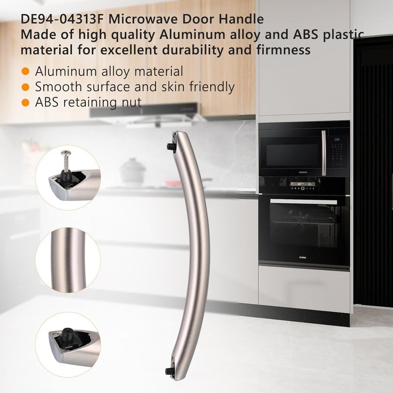 Aooashet Upgraded ME16A4021AS Microwave Door Handle，DE94-04313F Compitable with sam-Sung ME16A4021AS Microwave, Especially for ME16A4021AS/AA Microwave Oven Door Handle Replacement, Alloy Material - Image 4