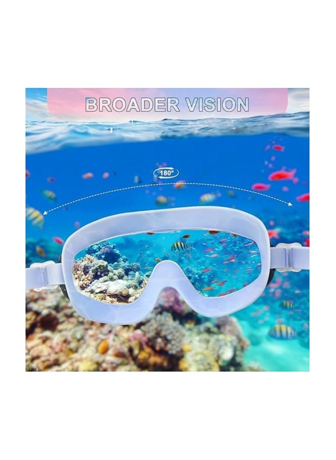 Generic Swimming Goggles for Kids 3-14 - 2 Pack, Anti-Fog Waterproof UV Protection Lenses - 180°Wide View Kids Sports Swim Goggles with Silicone Earplugs, Adjustable Strap,Flexible Nose Bridge Design  - Image 3