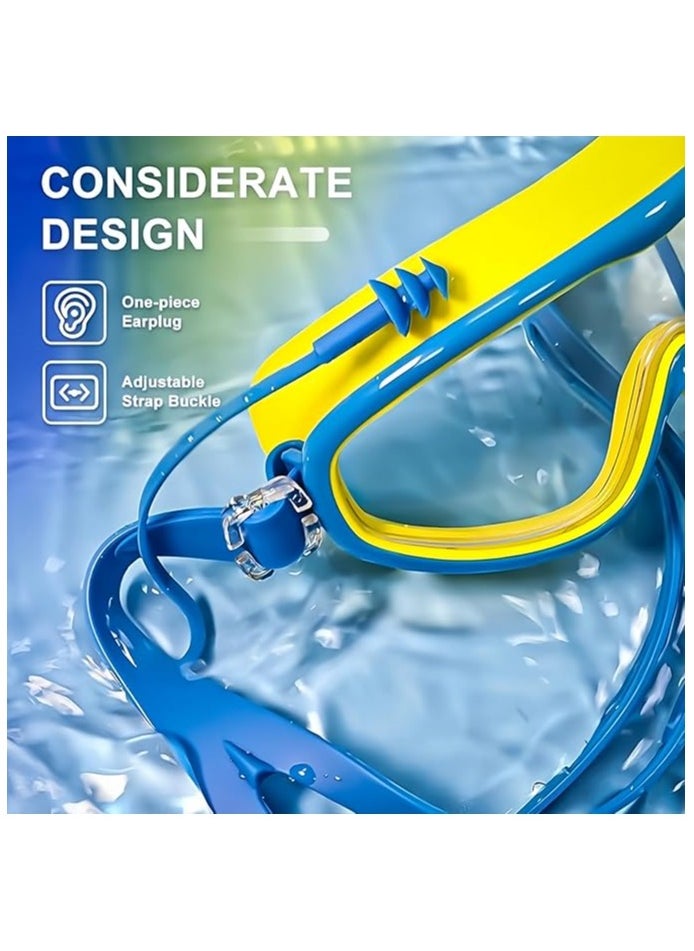 Generic Swimming Goggles for Kids 3-14 - 2 Pack, Anti-Fog Waterproof UV Protection Lenses - 180°Wide View Kids Sports Swim Goggles with Silicone Earplugs, Adjustable Strap,Flexible Nose Bridge Design  - Image 5